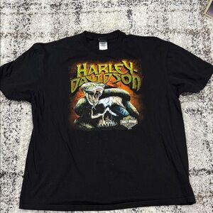 Harley-Davidson Black Tee with Snake Graphic